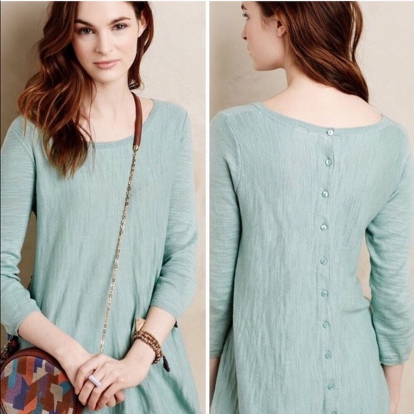 Anthropologie Tops - Anthropologie Moth Slub Swing Button Back Tunic S